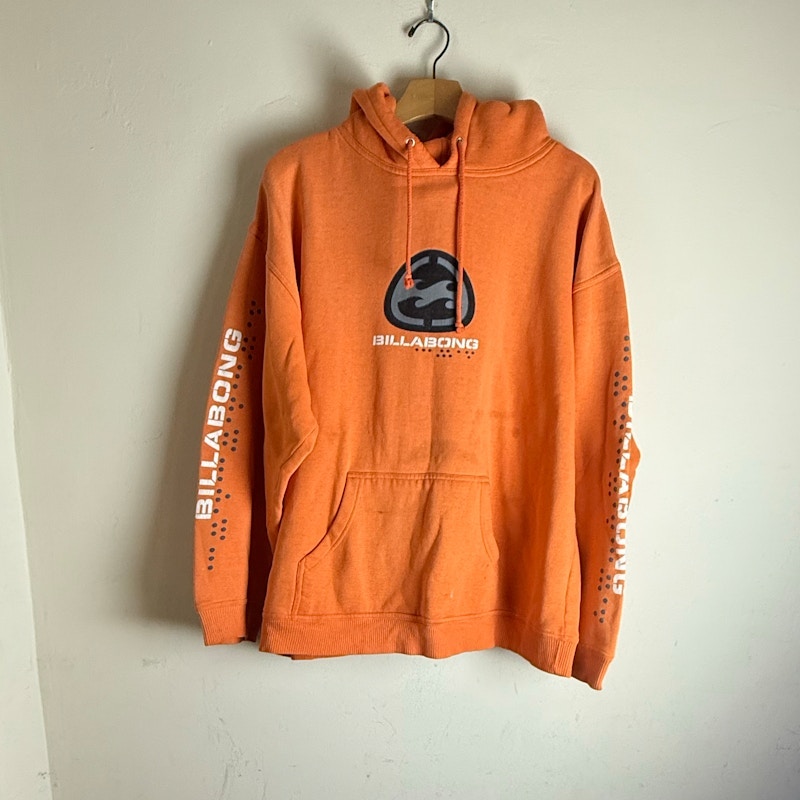 Billabong Logo Pullover Hoodie Orange 90s
