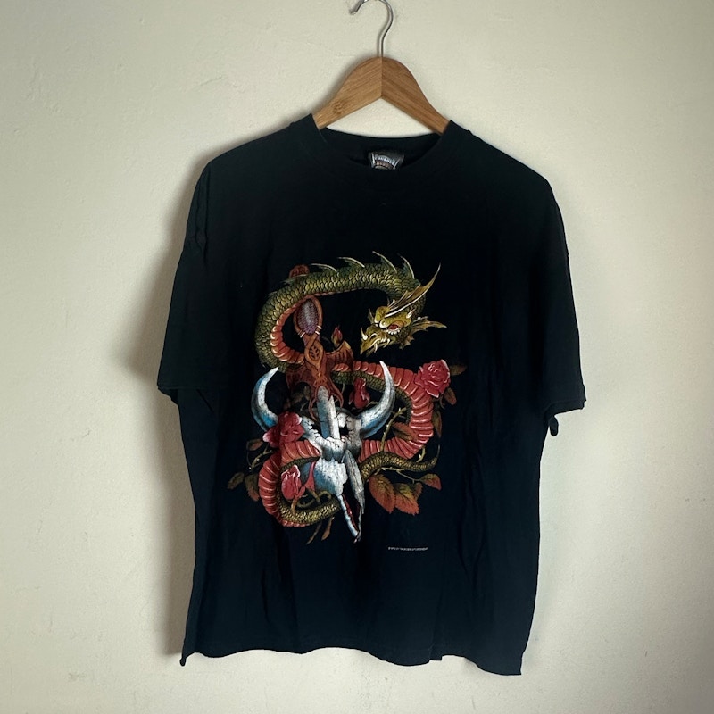 Thunder Sportswear Dragon and Sword Graphic T-Shirt Black