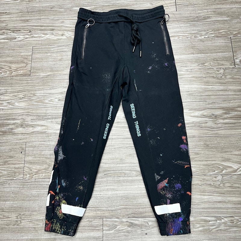 Off-White Seeing Things Paint Splatter Sweatpants Black
