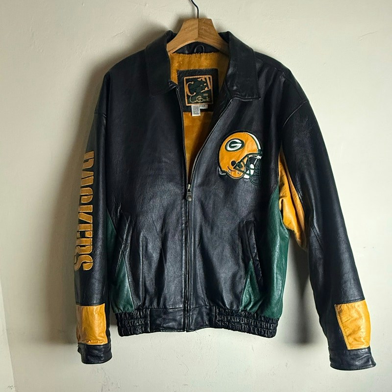 Carl Banks Green Bay Packers Leather Jacket Black