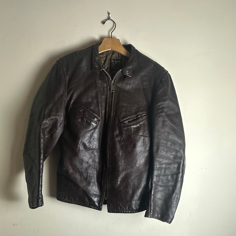 Schott NYC Leather Jacket Brown
