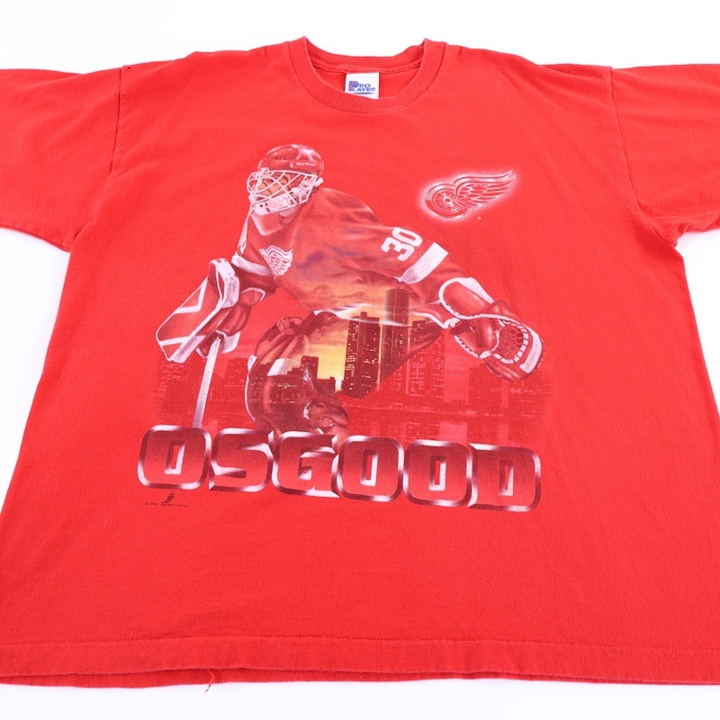 90's Detroit Red Wings Chris Osgood Hockey T-shirt