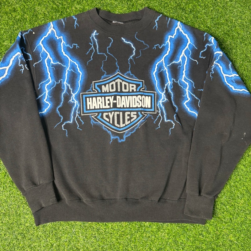 1995 Harley-Davidson Lightning AOP Crewneck