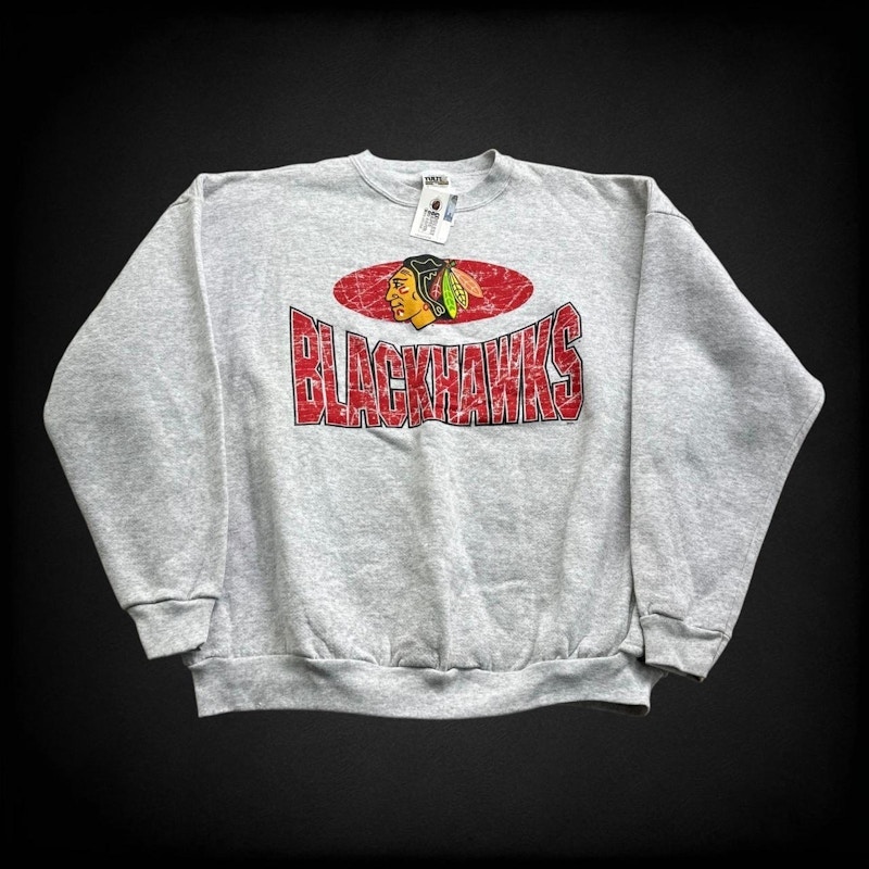 Vintage Tultex Chicago Blackhawks Sweatshirt Grey