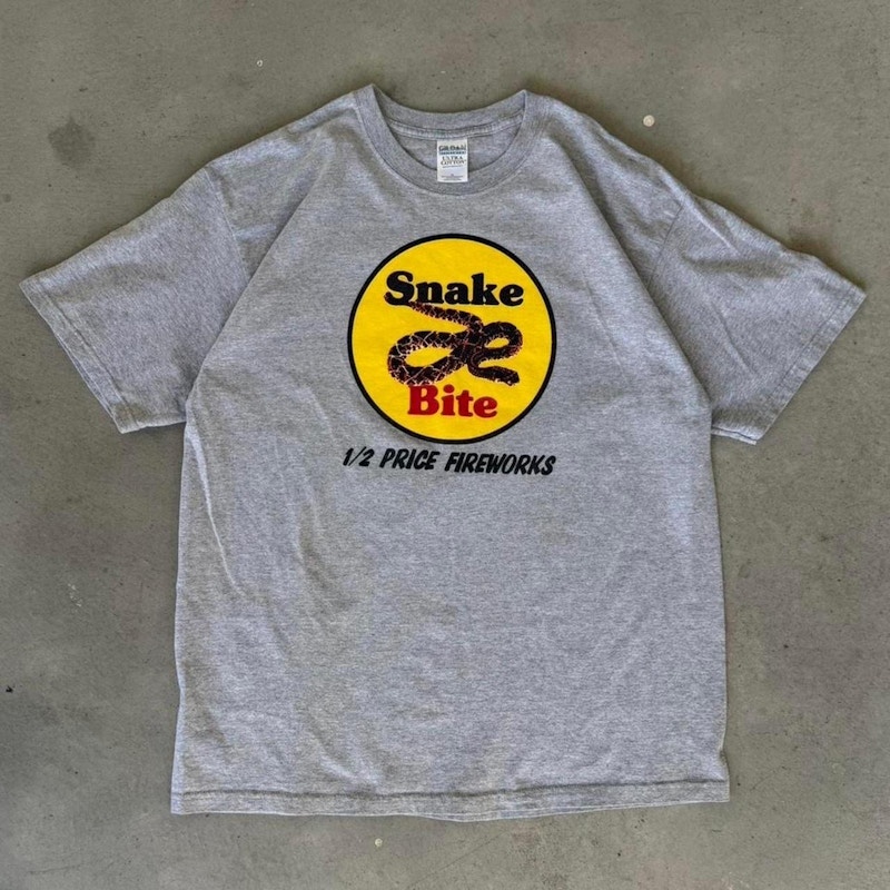 Vintage Snake Bite Fireworks T-Shirt Gray