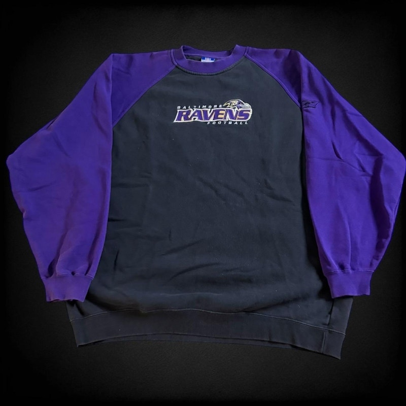 Vintage Reebok Baltimore Ravens Sweatshirt Black Purple