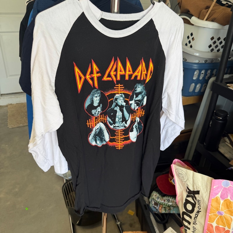 Def Leppard Band Raglan T-Shirt Black/White