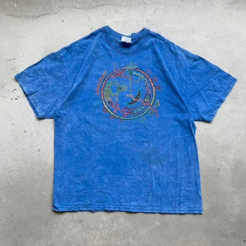Vintage Kokopelli Graphic T-Shirt Blue
