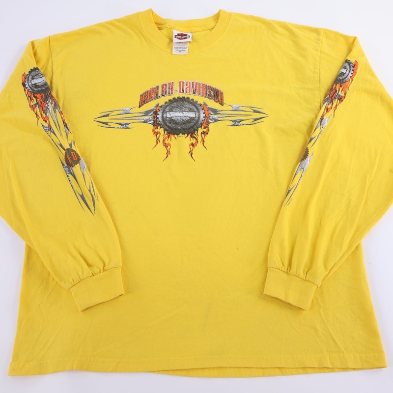 Harley-Davidson Motorcycles Illinois Flames Graphic LS T-Shirt