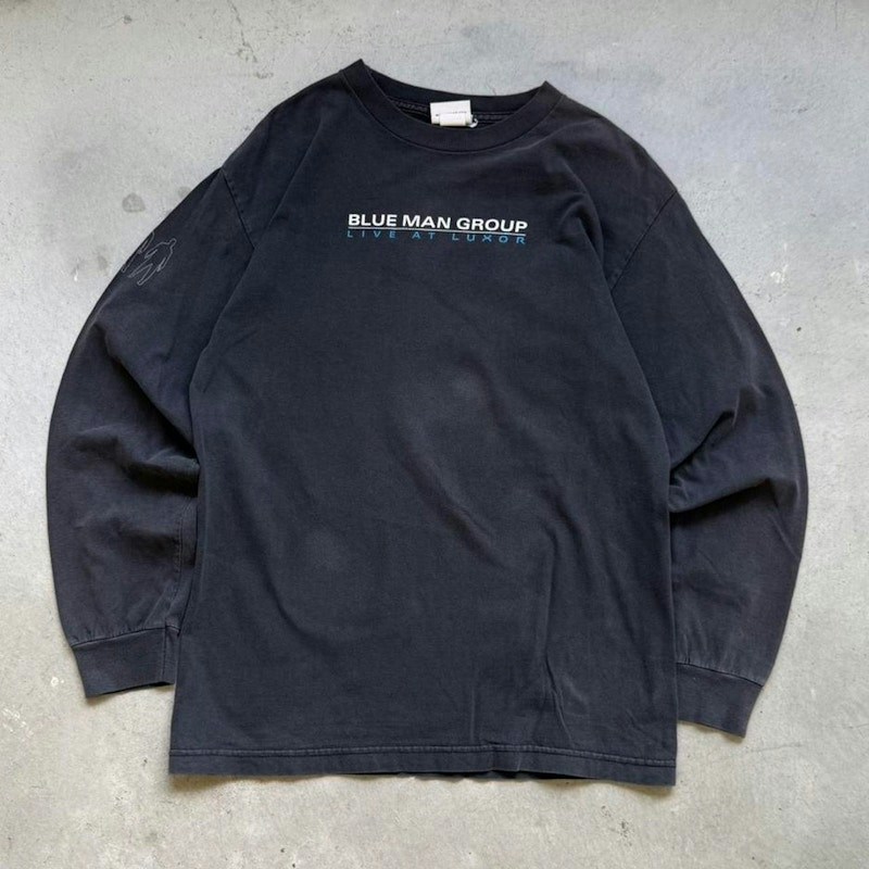 Vintage Blue Man Group Live at Luxor Long Sleeve Shirt Black