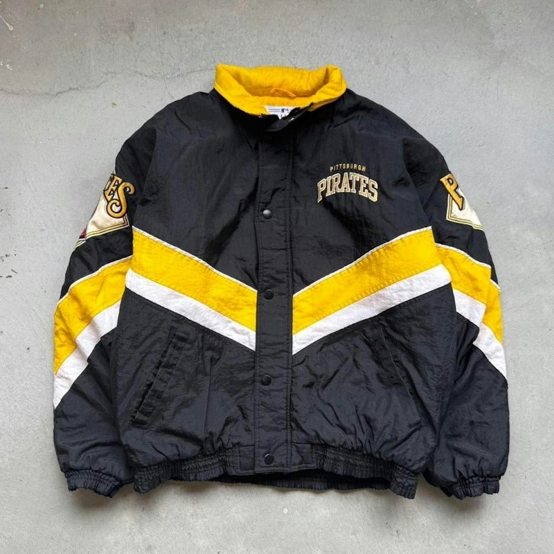Vintage Starter Pittsburgh Pirates MLB Genuine Merchandise Jacket Black Yellow