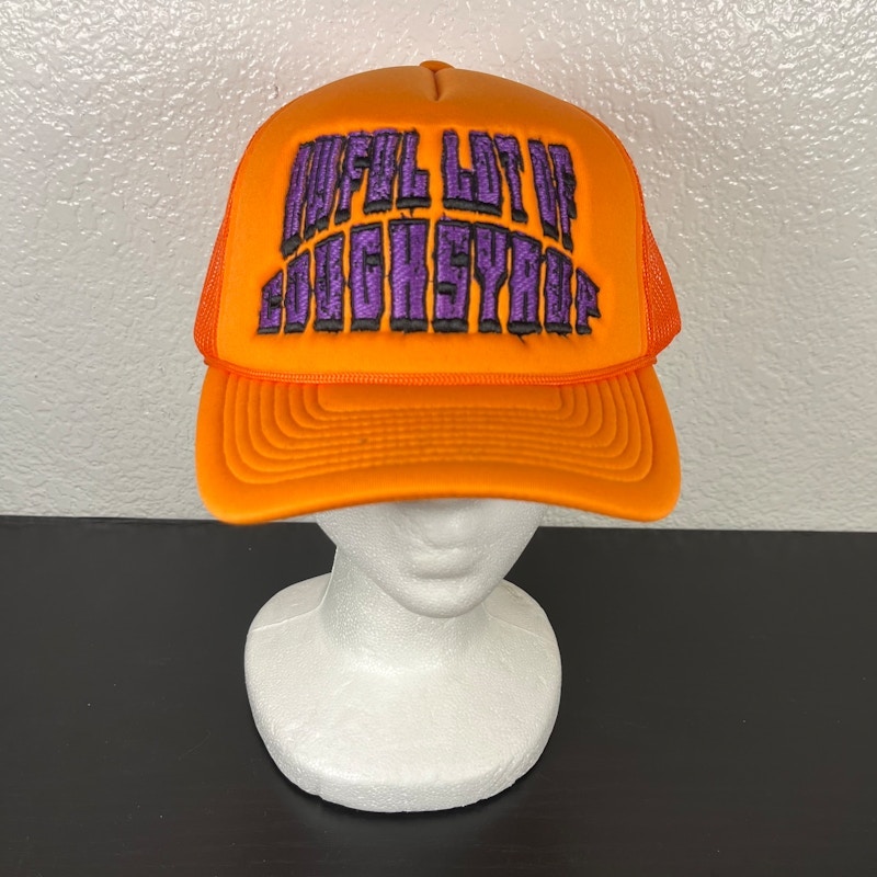 That's An Awful Lot Of Cough Syrup Trucker Hat Orange