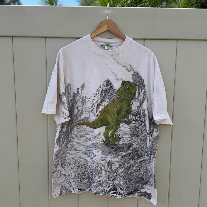 Hanes Vintage AOP Dinosaur Graphic T-Shirt