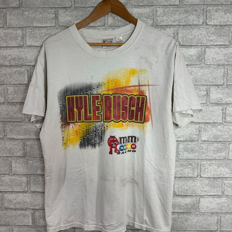 Vintage Chase Authentics Kyle Busch M&M's Racing 2000s T-Shirt White