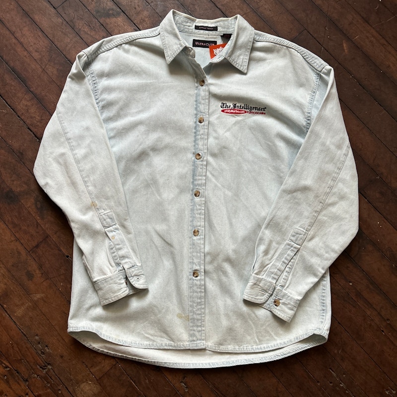Vintage Philadelphia Intelligencer Long Sleeve Denim Shirt