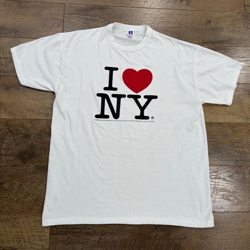 Russell Athletic New York Vintage 1996 I Love NY Graphic Tee White 90s