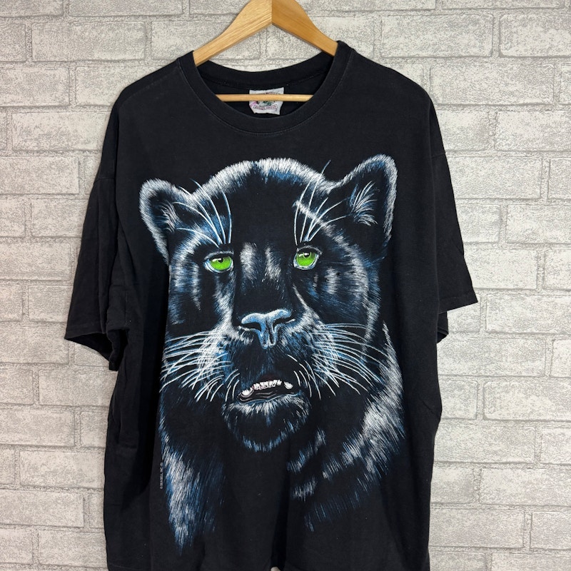 Vintage Nature Panther 90s T-Shirt Black