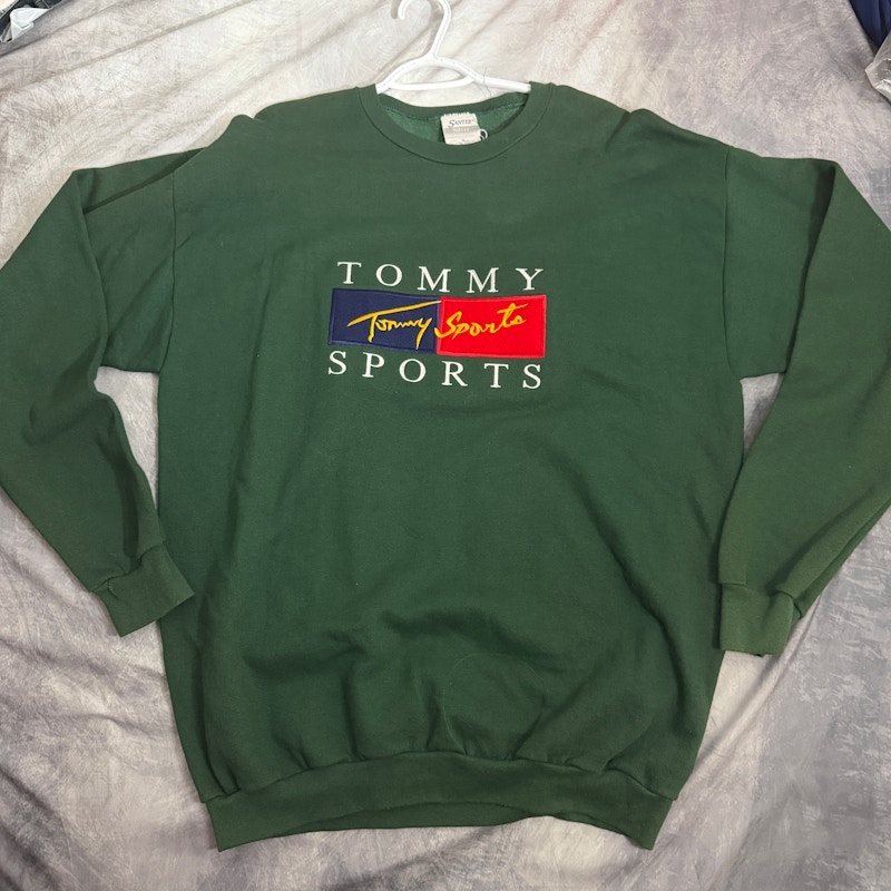 Vintage Tommy Sports Embroidered Crewneck Sweatshirt Green