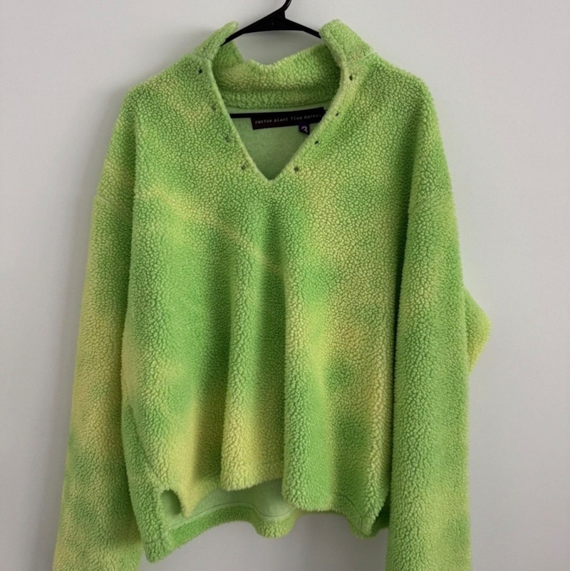 Cactus Plant Flea Market Cowboy Pullover Fleece Lime