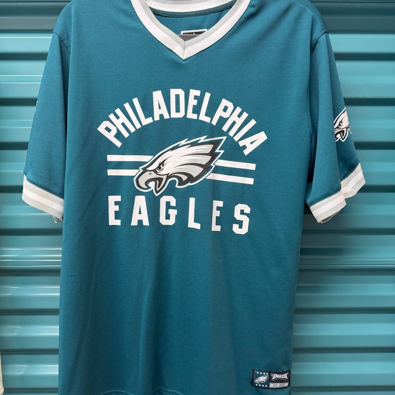 NFL Team Apparel Philadelphia Eagles V-Neck Jersey Teal