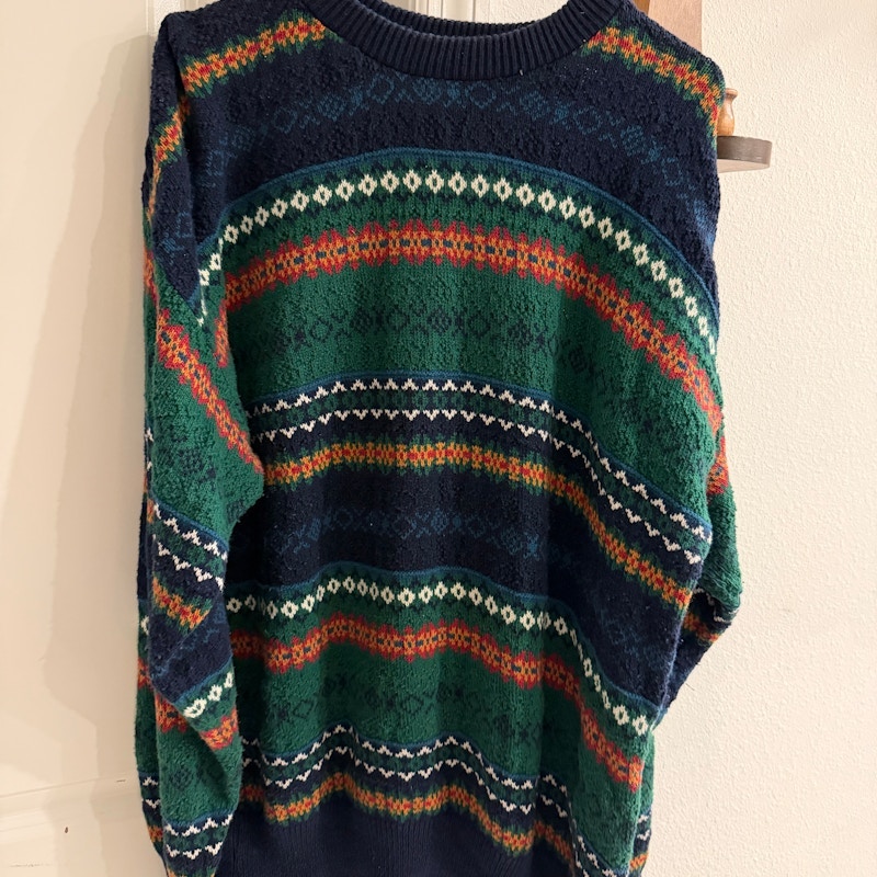 417 by Van Heusen Patterned Knit Sweater Multi-Color