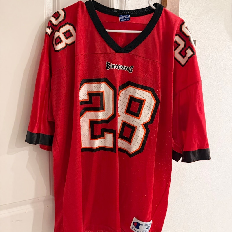 Vintage Champion Tampa Bay Buccaneers Warrick Dunn Jersey Red