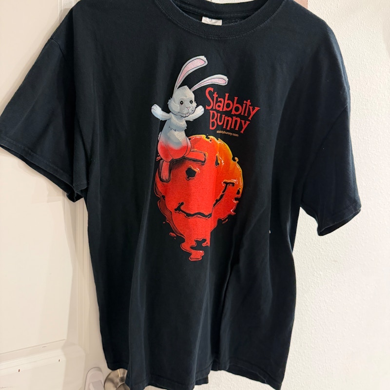 Stabbity Bunny Logo Graphic T-Shirt Black