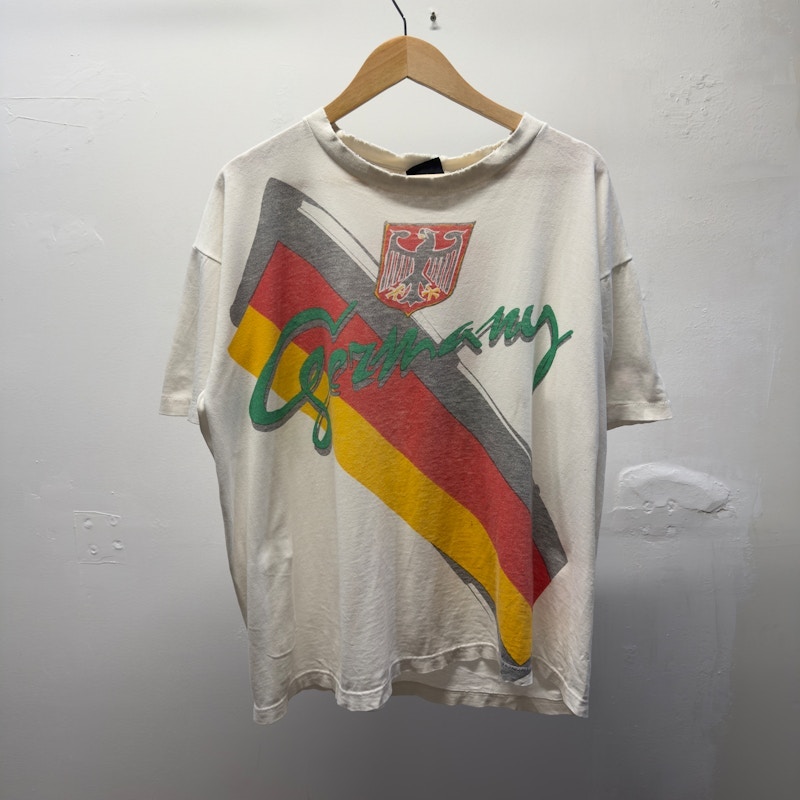 Vintage 1994 World Cup Germany Soccer Shirt White Thrashed Faded Distressed