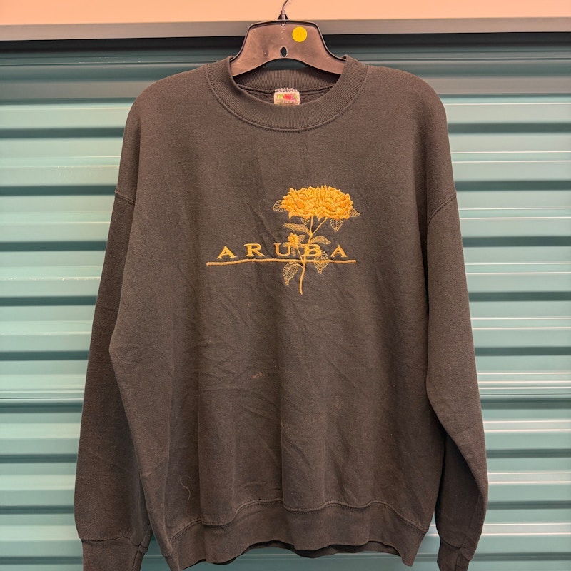 Fruit of the Loom Aruba Embroidered Sweatshirt Black