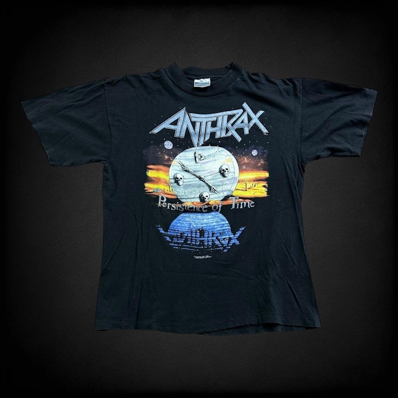 Vintage Anthrax Persistence of Time Vintage T-Shirt Black