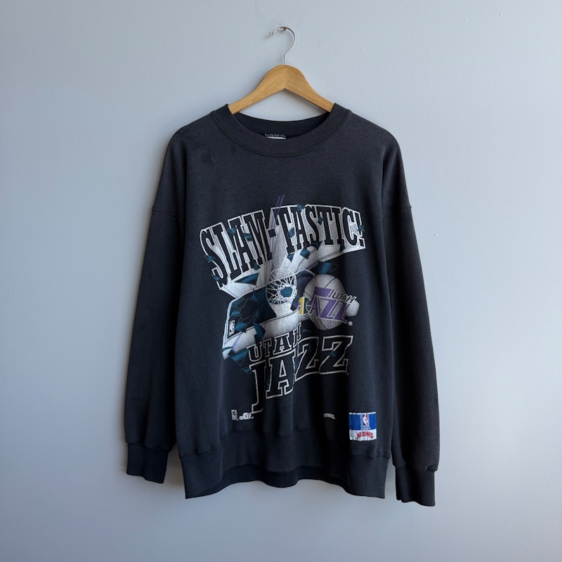 Vintage Nutmeg Utah Jazz Slam-Tastic Sweatshirt Black