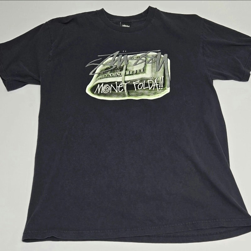 Stüssy Money Folda Y2K T-Shirt Black