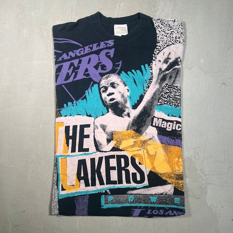 Vintage 1990s Magic Johnson T's Los Angeles Lakers Magic Johnson T-Shirt Black