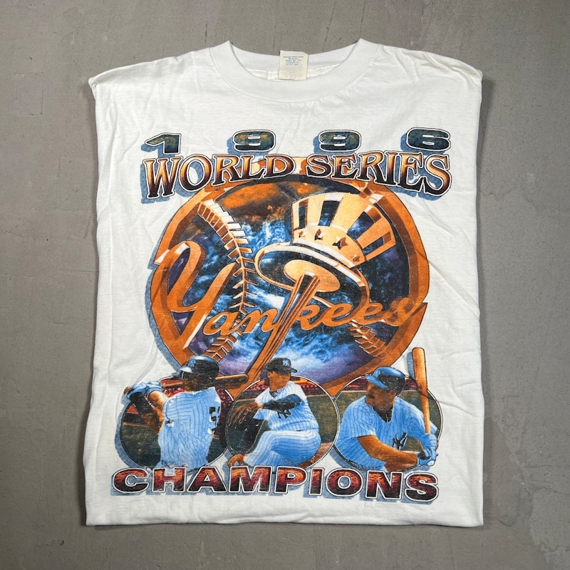 Vintage Evans New York Yankees 1996 World Series Champions T-Shirt White