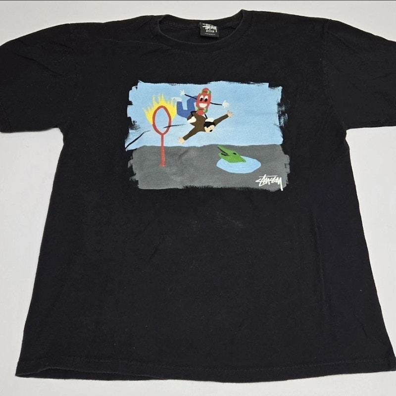 Jayson Musson x Stüssy Ring Of Fire Cartoon T-Shirt Black