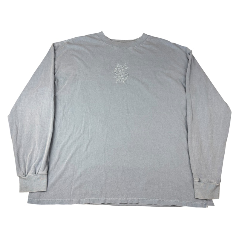 Ksubi Embroidered Biggie Long Sleeve T-Shirt Light Blue