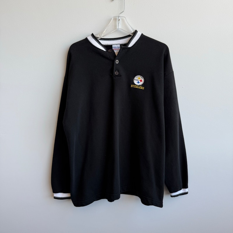 Vintage True-Fan Sportswear Pittsburgh Steelers Pullover Sweatshirt Black