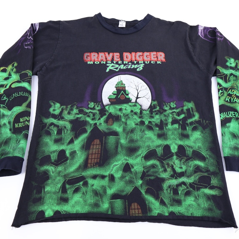 90's Grave Digger Monster Truck Racing LS T-shirt