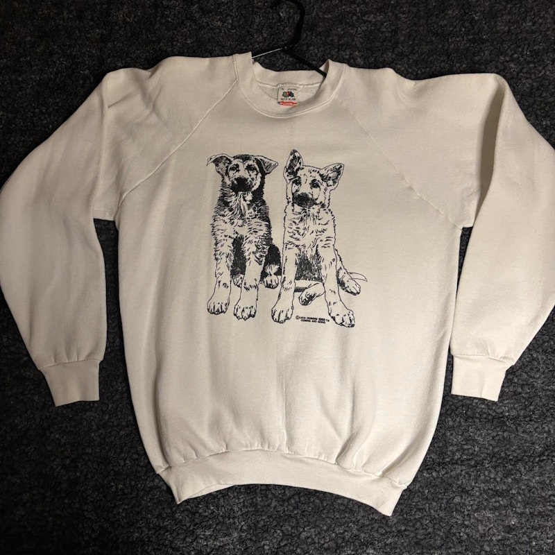 Vintage Fruit of the Loom German Shepherd Sweatshirt White