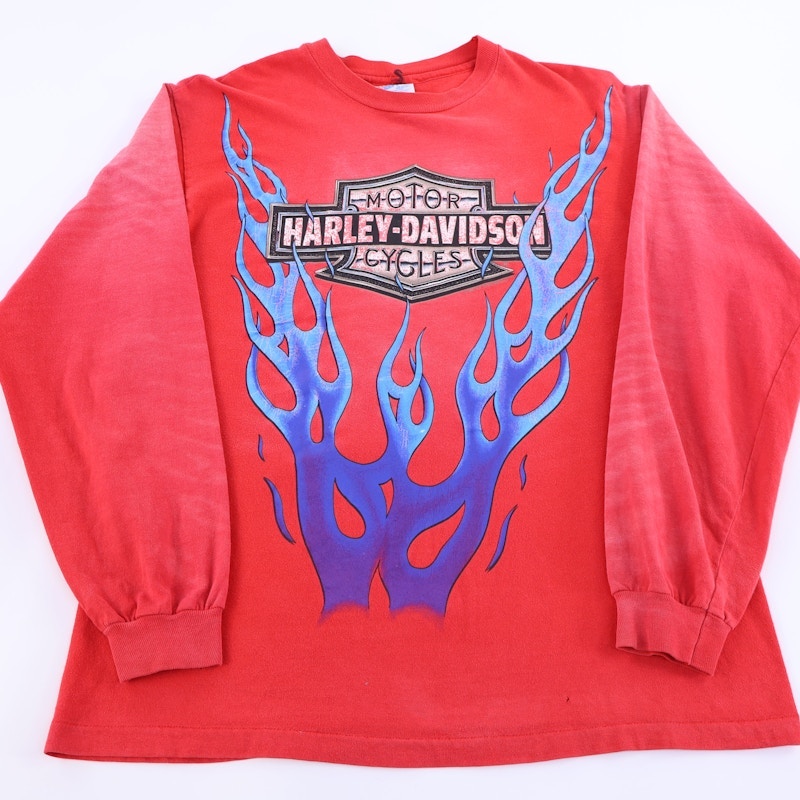 90's Harley-Davidson Motorcycles Ohio Flames LS T-shirt