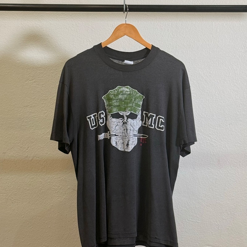 Vintage USMC Military Skull Tee