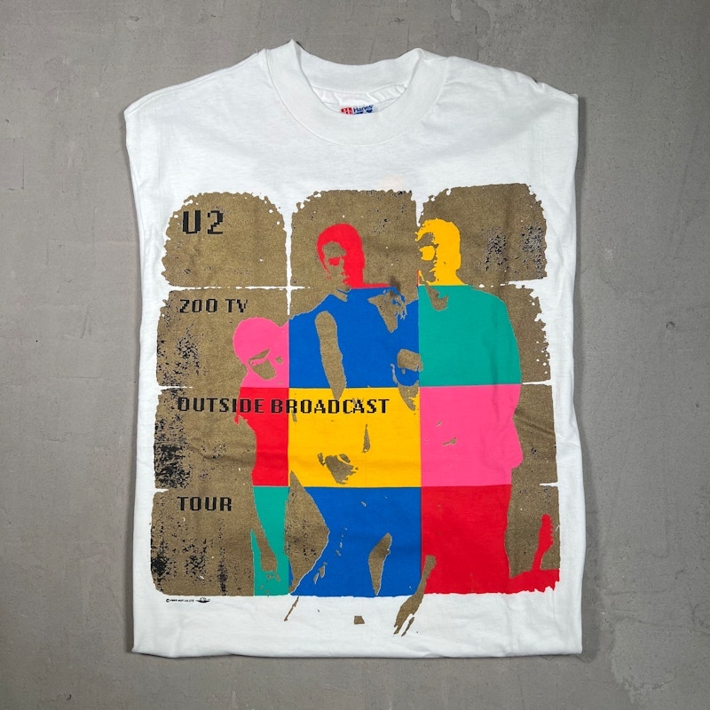 Vintage 1992 U2 Zoo TV Outside Broadcast Tour T-Shirt White