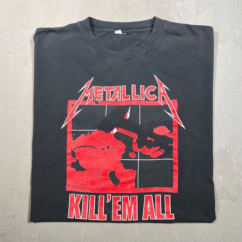 Vintage 1990s Metallica Kill 'Em All Cropped T-Shirt Black