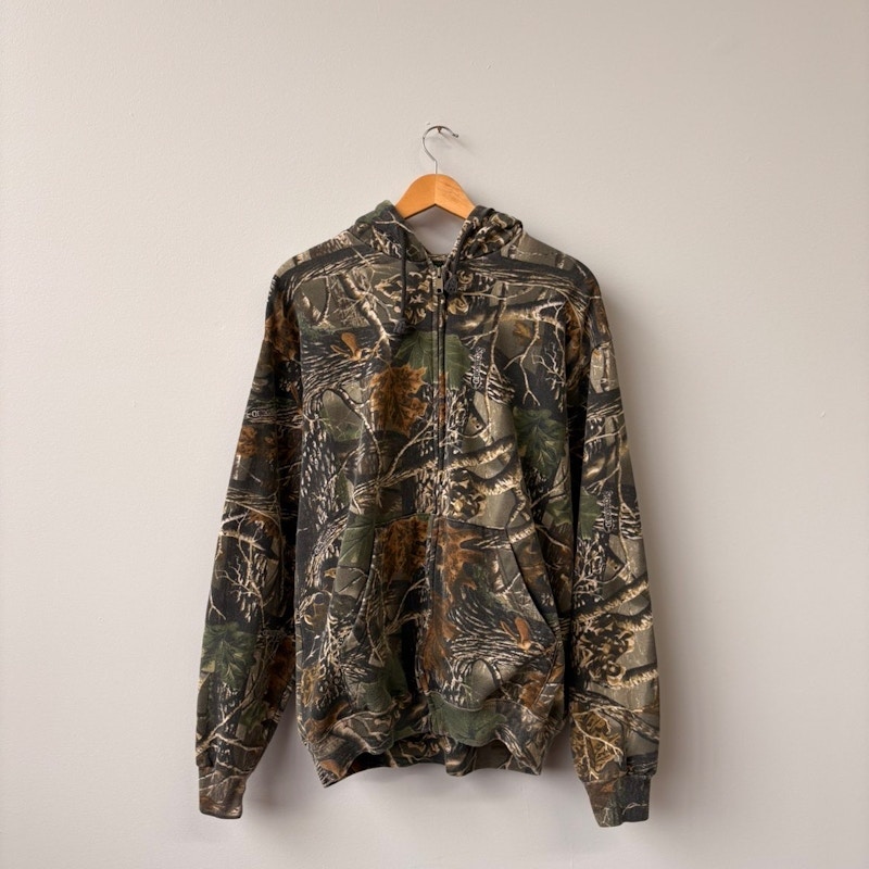 Vintage Cabela's Camouflage Zip-Up Hooded Sweatshirt