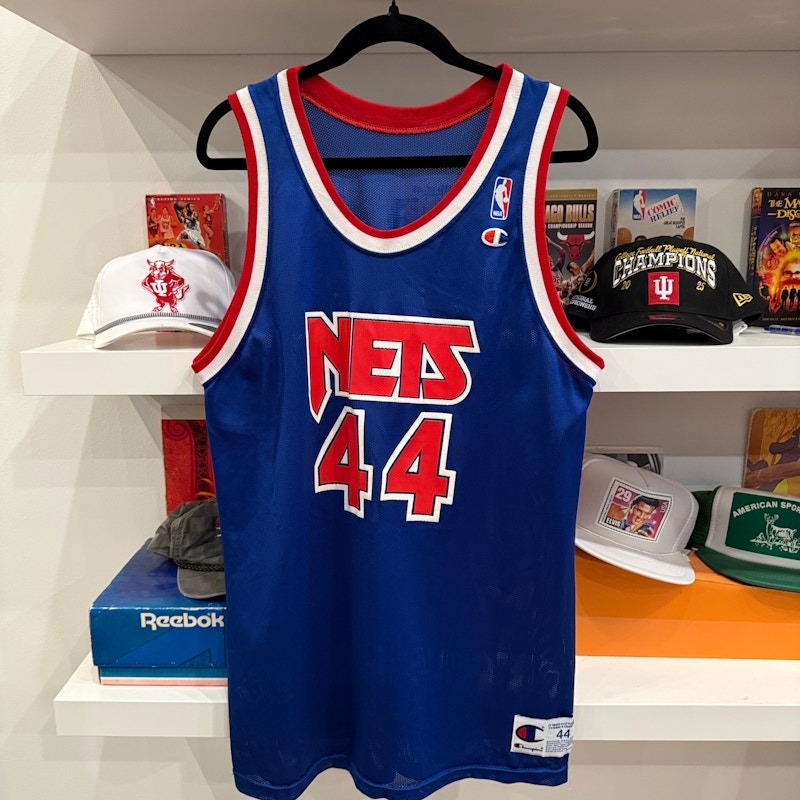 Champion New Jersey Nets Derrick Coleman Jersey Blue