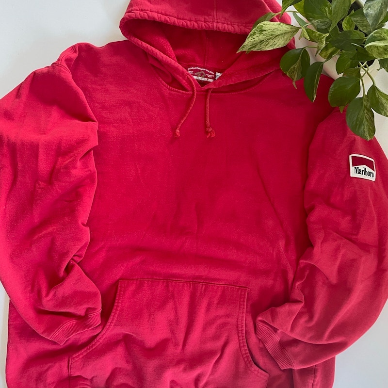 90s Marlboro Country Store Pullover Hoodie Red