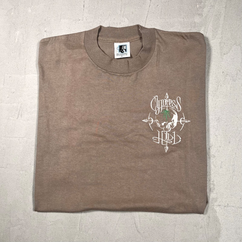 Vintage 1990s Cypress Hill Skull Logo T-Shirt Brown