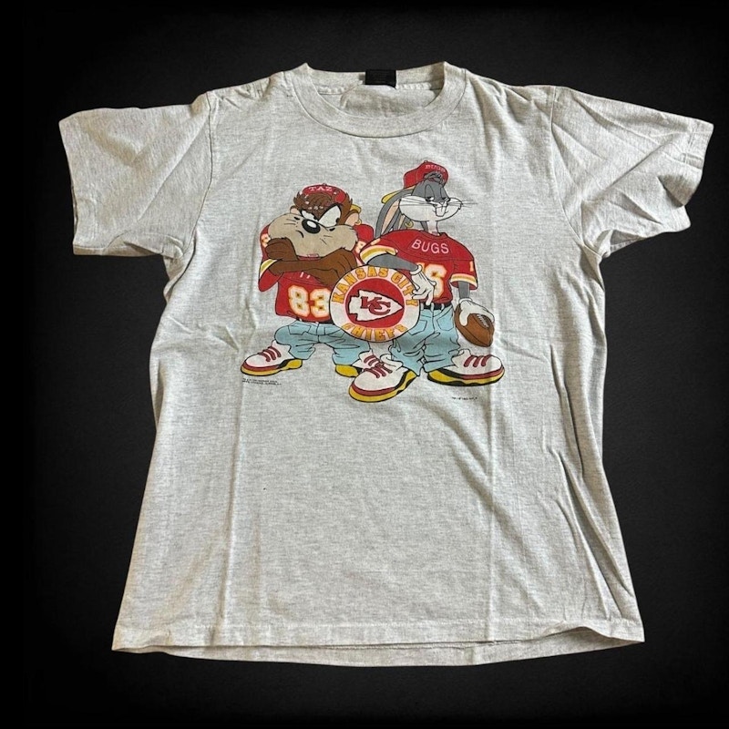 Vintage Change's Kansas City Chiefs Looney Tunes T-Shirt Gray