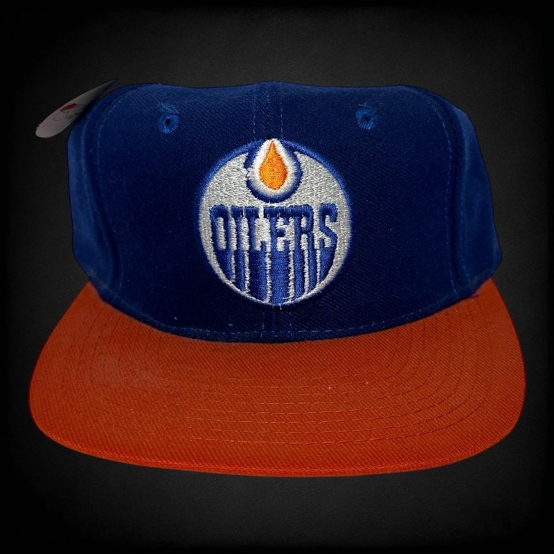 We Cover the World Edmonton Oilers Snapback Hat Blue/Orange