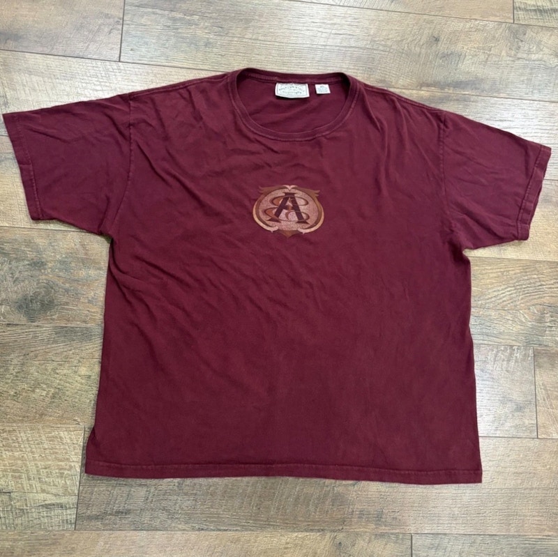 Vintage 90s American Eagle Tribal A Graphic Tee Red Y2k Center Logo